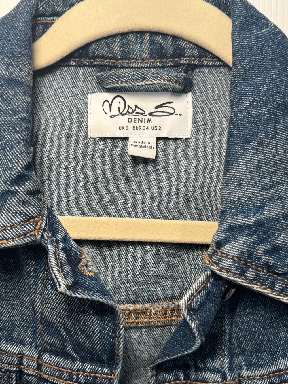 👖 Miss Selfridge Girlfriend Women's Denim Jacket - Dark Blue/Indigo - Picture 4 of 7